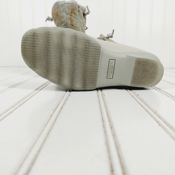 Sperry Animal Print Saltwater Water Resistant Lace Up Zip Side Rain Boot C550 - Picture 10 of 12